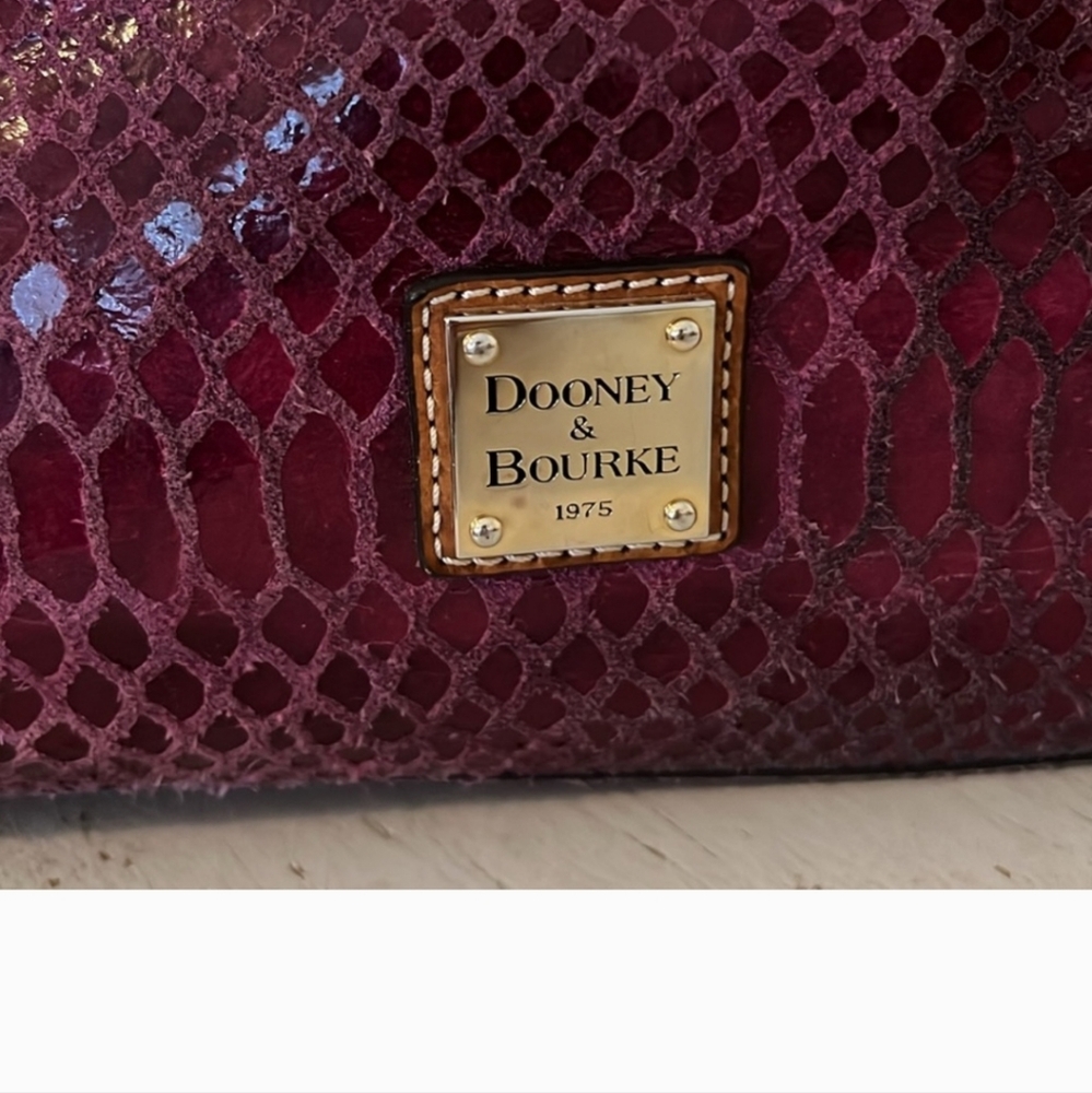 Authentic Dooney & Bourke Faux Snakeskin Embossed… - image 2